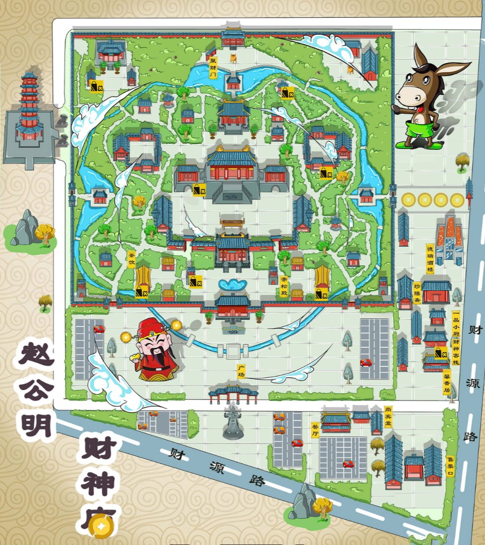 清徐寺庙类手绘地图